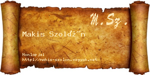 Makis Szolón névjegykártya